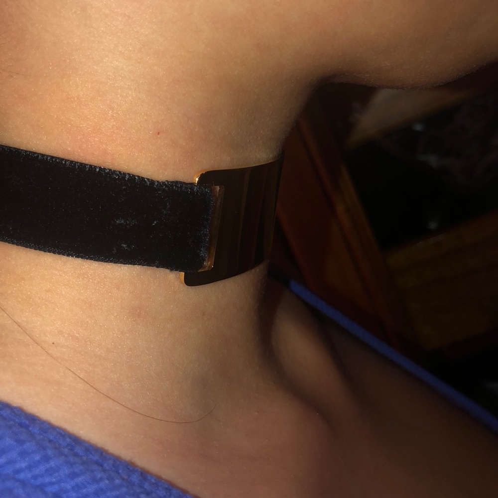New Trina Turk Choker Gold BLACK Velvet strings - Picture 7 of 12